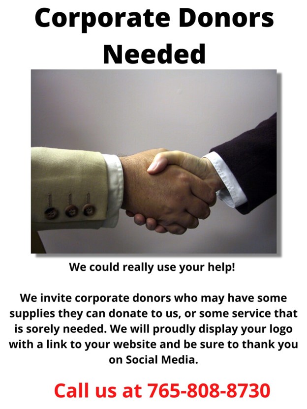 corporate donors needed
