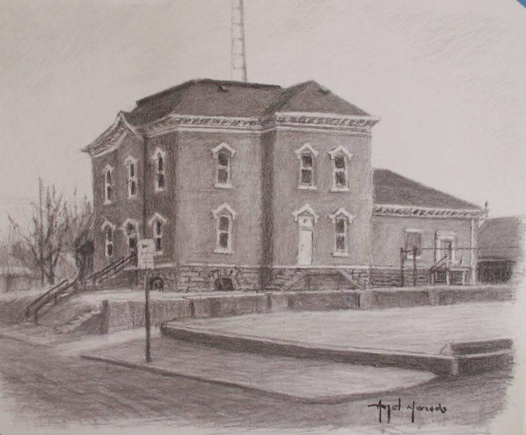 Old Drawing of the outside of the jail